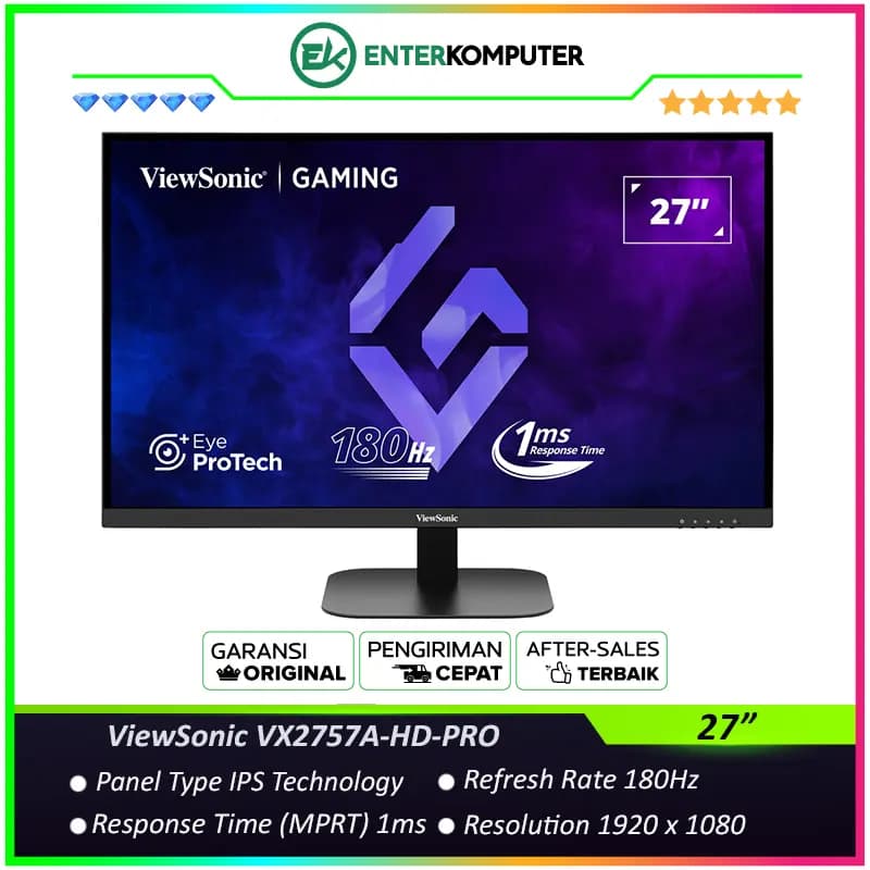 ViewSonic VX2757A-HD-PRO 27 FHD IPS 180Hz HDR10 Gaming Monitor - foto 1