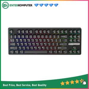 1STPLAYER DK6.0 Black (Tenkeyless) Gaming Mechanical Keyboard 87 Keys Layout (Blue Switch) - Gasket Structure - RGB Backligting - ABS Keycap - Side Decorative Light Design - foto 1