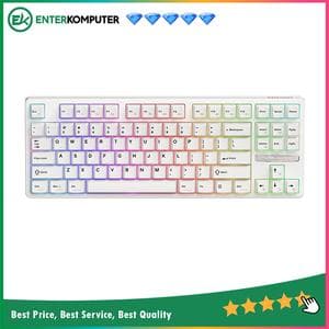 1STPLAYER DK6.0 White (Tenkeyless) Gaming Mechanical Keyboard 87 Keys Layout (Blue Switch) - Gasket Structure - RGB Backligting - ABS Keycap - Side Decorative Light Design - foto 1