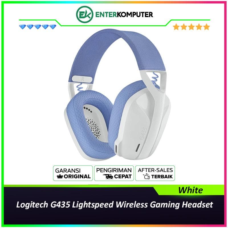 Logitech G435 Lightspeed Wireless Gaming Headset - White - foto 1