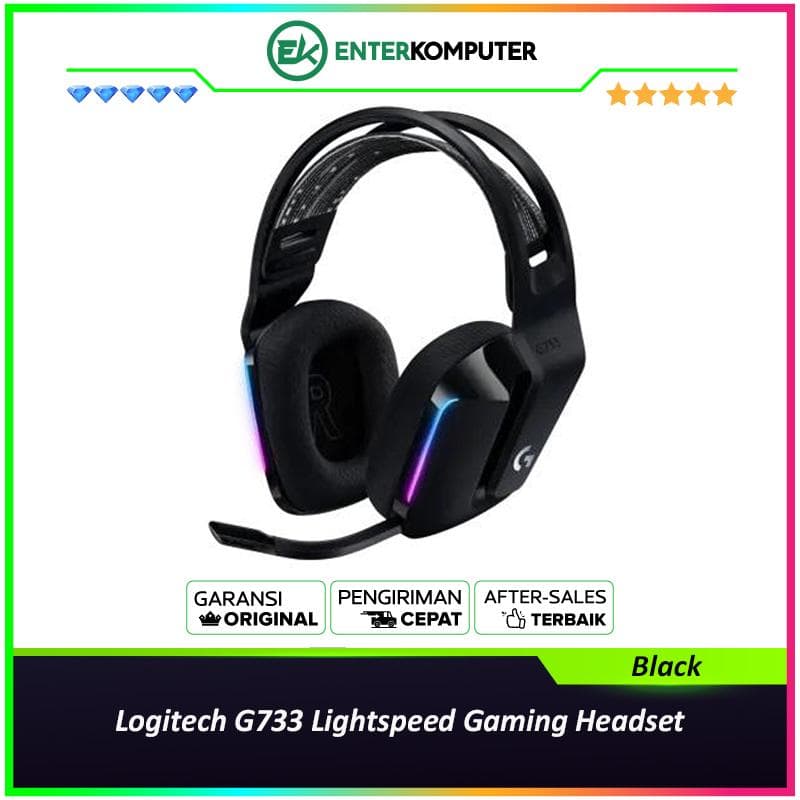 Logitech G733 Lightspeed Gaming Headset - Black - foto 1