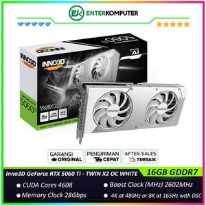Inno3D GeForce RTX 5060 Ti 16GB GDDR7 TWIN X2 OC WHITE - DUAL FAN - Garansi 3 Thn - foto 1