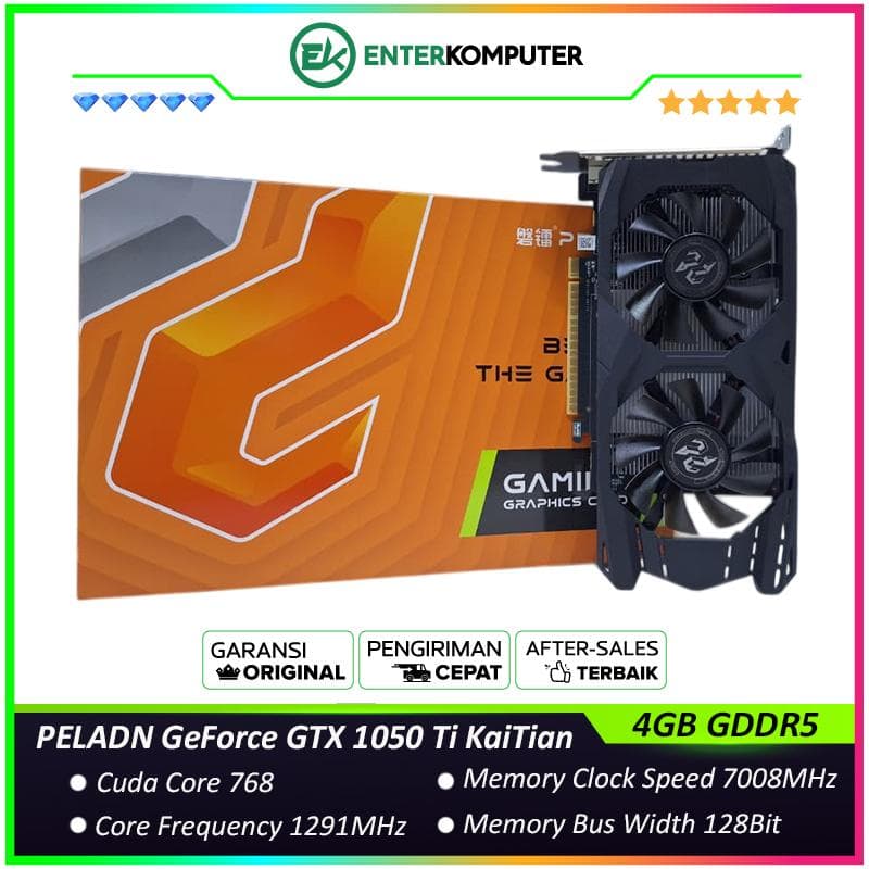 PELADN GeForce GTX 1050 Ti 4GB GDDR5 KaiTian - DUAL FAN - Garansi 2 Thn - foto 1