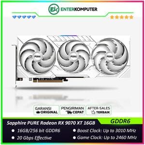 Sapphire PURE Radeon RX 9070 XT 16GB GDDR6 Gaming OC - TRIPLE FAN - Garansi 2 Thn - foto 1