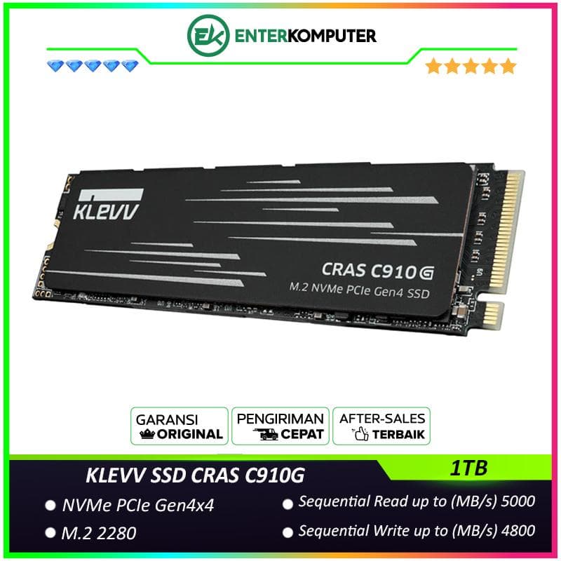 KLEVV SSD CRAS C910G 1TB M.2 2280 NVMe PCle Gen4 x4 - K01TBM2SP0-10G - R5000MB/s W4800MB/s - foto 1