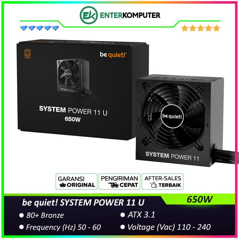 be quiet! SYSTEM POWER 11 U 650W - ATX 3.1 PCIe 5.1 - 80+ Bronze Certified - 5 Years Warranty - Number 1 PSU in Germany - foto 1
