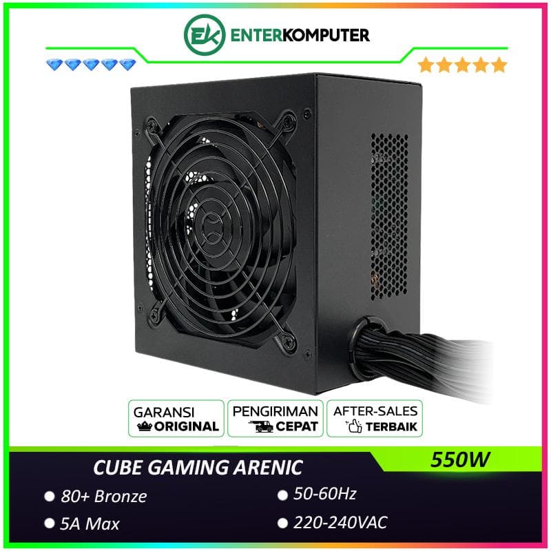 CUBE GAMING ARENIC 550W 80+ Bronze Certified with Braided Cable - 3 Years Warranty - foto 1