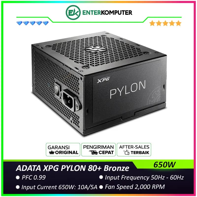 ADATA XPG PYLON 650W 80+ Bronze Non-Modular - 5 Years Warranty - foto 1