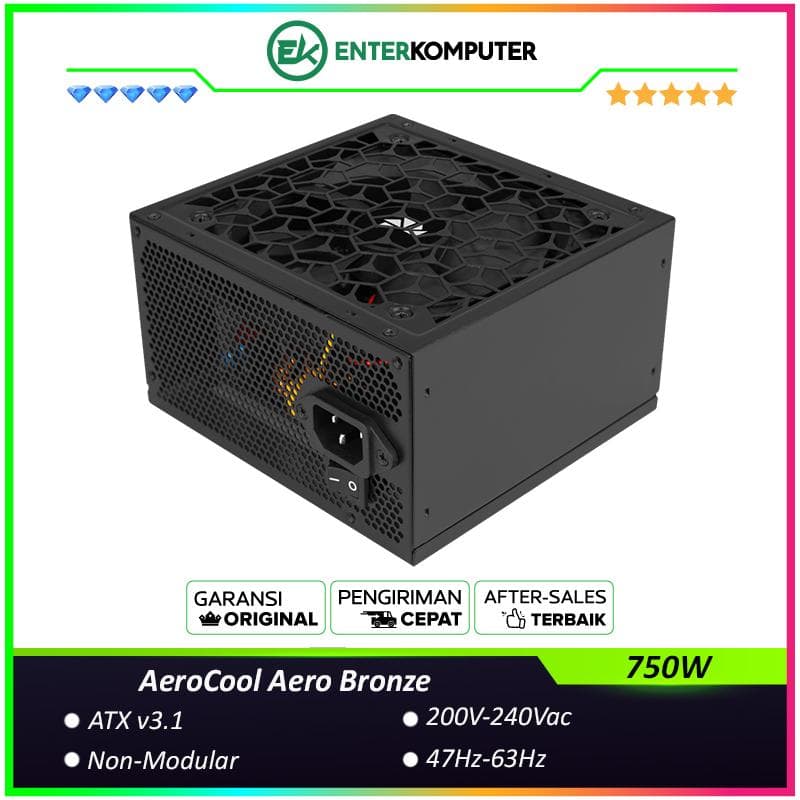 AeroCool Aero Bronze 750W ATX 3.1 80 PLUS Bronze Non-Modular - foto 1
