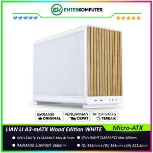 LIAN LI A3-mATX Wood Edition WHITE - Steel Mesh Panels White with Beech Wood - Stylish Micro-ATX Designed - Minimalist & Enhanced Modularity - USB Type C Included - foto 1
