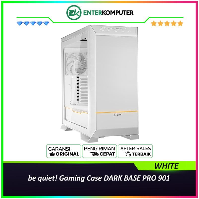be quiet! Gaming Case DARK BASE PRO 901 WHITE - Outstanding Versatility, Performance and Silence - INTERCHANGEABLE TOP and FRONT Panel - FREE 3PCS Silent Wings 4 140mm PWM White fans - Type C 3.2 Ready - foto 1