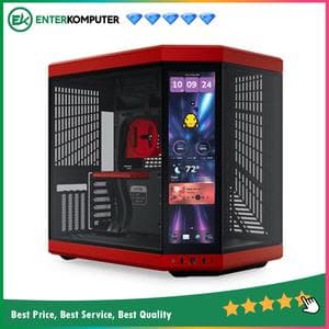 Hyte Y70 Touch Infinite Black Cherry - Modern Aesthetic Dual Chamber ATX Case with 14.9 Integrated LCD Touchscreen - foto 1