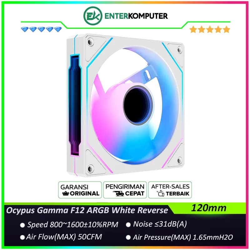 Ocypus Gamma F12 ARGB White Reverse 12CM PWM Fan - foto 1