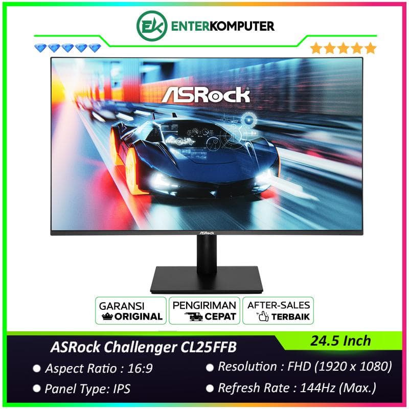 ASRock Challenger CL25FFB 24.5 Inch FHD IPS 144Hz Gaming Monitor - foto 1