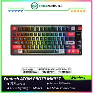 Fantech ATOM PRO79 MK917 Tri Mode Connection Mechanical Gaming Keyboard with Smart Display - Black (Blue Switch) - foto 1