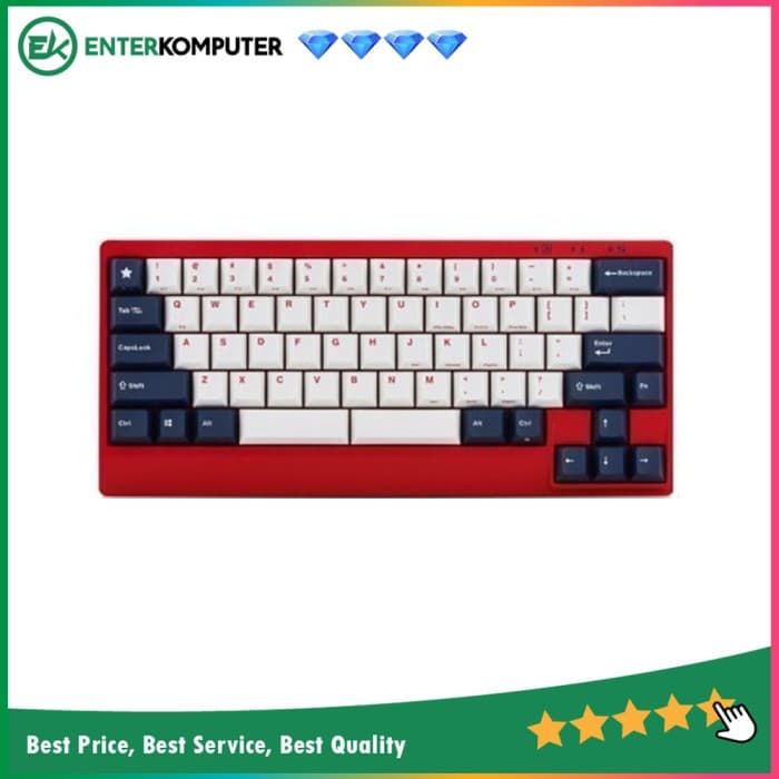 Leopold FC650MDS PD White Blue Star 65% PBT Double-Shot Mechanical Keyboard - Cherry MX Blue - FC650MDSC/EWBPD(R) - foto 1