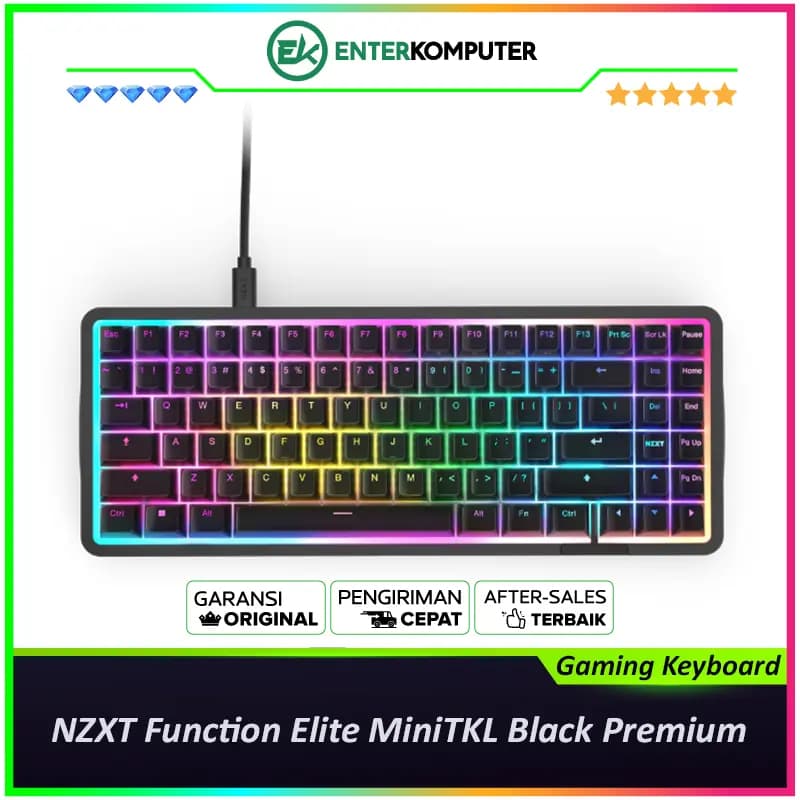 NZXT Function Elite MiniTKL Black Premium Tenkeyless Magnetic Gaming Keyboard - foto 1