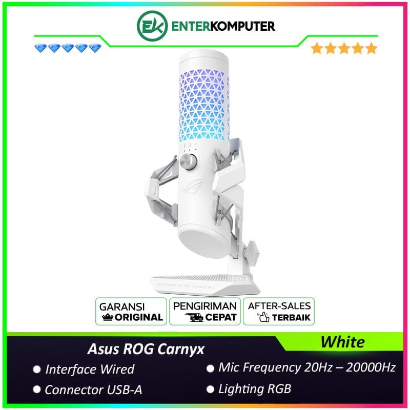Asus ROG Carnyx White Professional Cardioid Condenser USB Microphone - foto 1