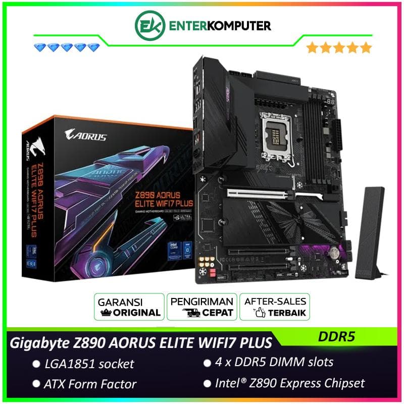 Gigabyte Z890 AORUS ELITE WIFI7 PLUS (LGA1851, Z890, DDR5, USB3.2 Gen2 Type-C, SATA3) - foto 1
