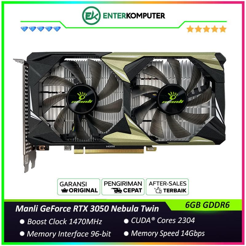 Manli GeForce RTX 3050 6GB GDDR6 Nebula Twin - foto 1