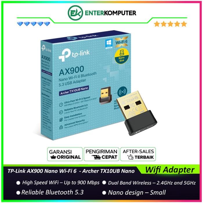 TP-Link AX900 Nano Wi-Fi 6 Bluetooth 5.3 USB Adapter - Archer TX10UB Nano - foto 1