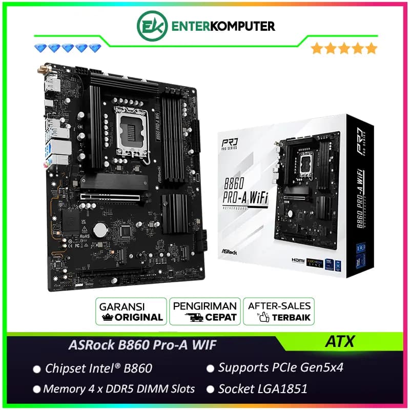 ASRock B860 Pro-A WIFI (LGA1851, B860, DDR5, USB3.2 Type-C, SATA3) - foto 1