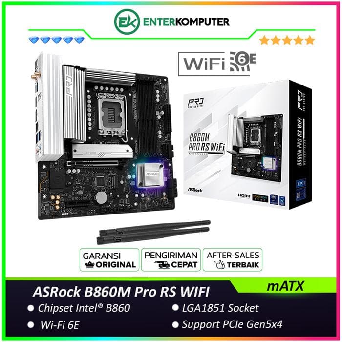 ASRock B860M Pro RS WIFI (LGA1851, B860, DDR5, USB3.2 Gen2 Type-C, SATA3) - foto 1