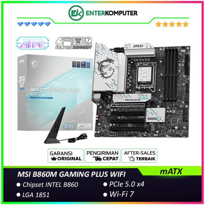 MSI B860M GAMING PLUS WIFI (LGA1851, B860, DDR5, USB3.2 Gen2 Type-C, SATA3) - foto 1