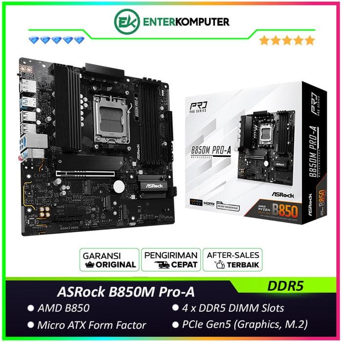 ASRock B850M Pro-A (AM5, AMD B850, DDR5, USB3.2 Type-C, SATA3) - foto 1