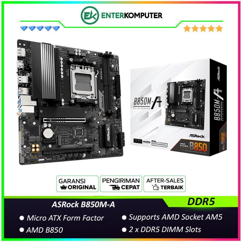 ASRock B850M-A (AM5, AMD B850, DDR5, USB3.2 Type-C, SATA3) - foto 1