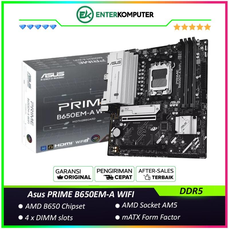 Asus PRIME B650EM-A WIFI (AM5, AMD B650, DDR5, USB3.2 Type-C, SATA3) - foto 1