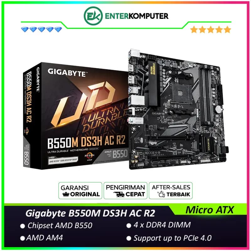 Gigabyte B550M DS3H AC R2 (AM4, AMD Promontory B550, DDR4, USB3.2, SATA3) - foto 1