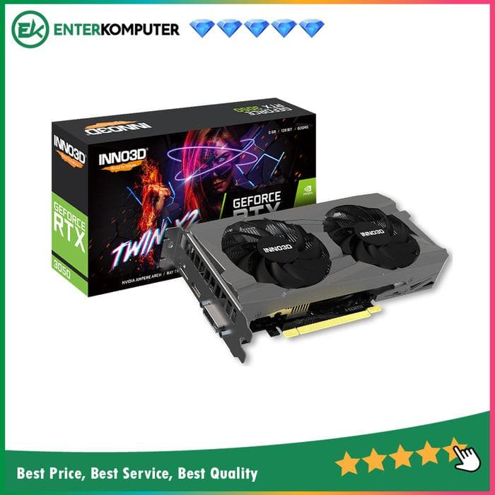 Inno3D GeForce RTX 3050 6GB GDDR6 TWIN X2 V2 - DUAL FAN - Garansi 3 Thn - foto 1