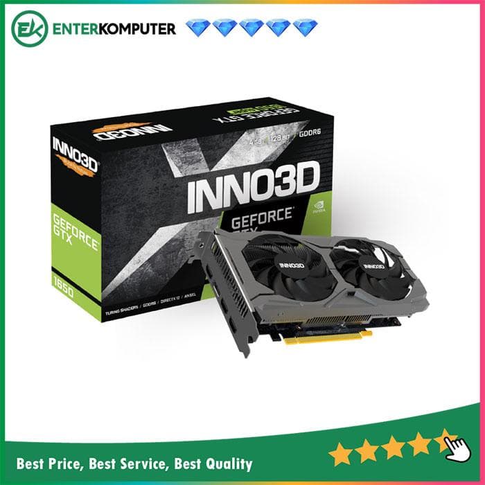 Inno3D GeForce GTX 1650 4GB GDDR6 TWIN X2 OC V3 - DUAL FAN - Garansi 3 Thn - foto 1