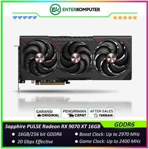 Sapphire PULSE Radeon RX 9070 XT 16GB GDDR6 Gaming - TRIPLE FAN - Garansi 2 Thn - foto 1