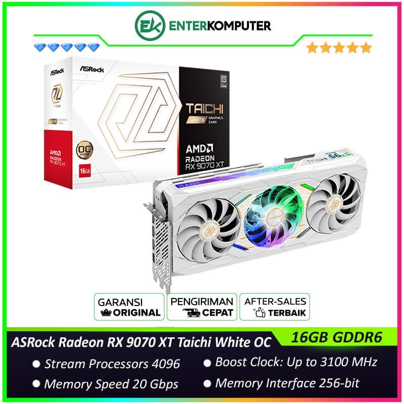 ASRock Radeon RX 9070 XT 16GB GDDR6 Taichi White OC - foto 1