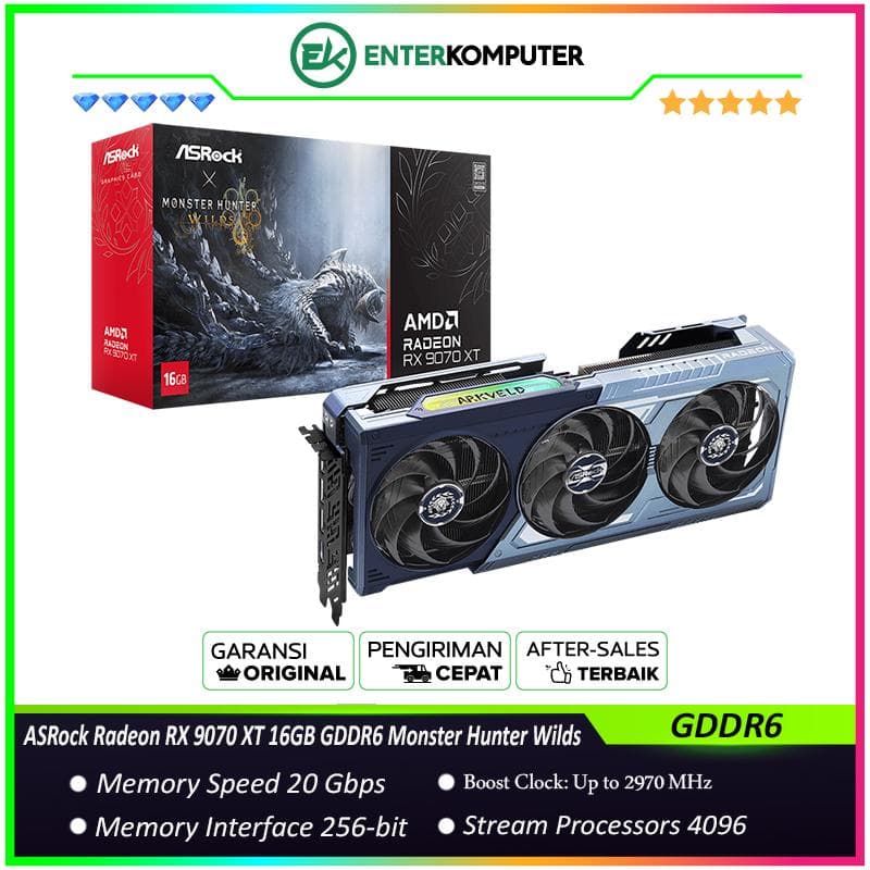 ASRock Radeon RX 9070 XT 16GB GDDR6 Monster Hunter Wilds Edition - foto 1