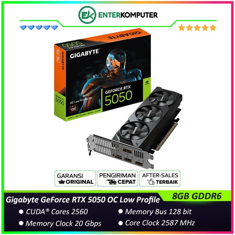 Gigabyte GeForce RTX 5050 8GB GDDR6 OC Low Profile - GV-N5050OC-8GL - foto 1