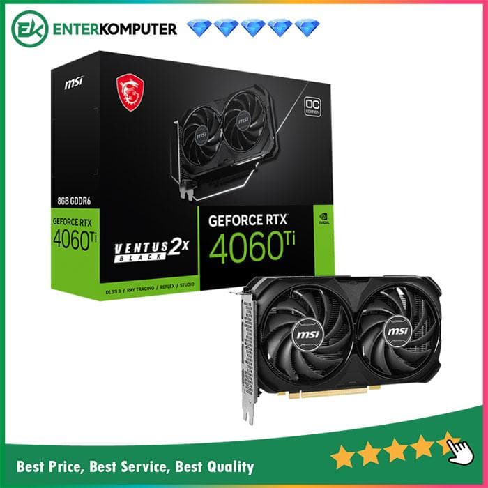 MSI GeForce RTX 4060 Ti 8GB GDDR6 - Ventus 2X BLACK 8G OC - foto 1