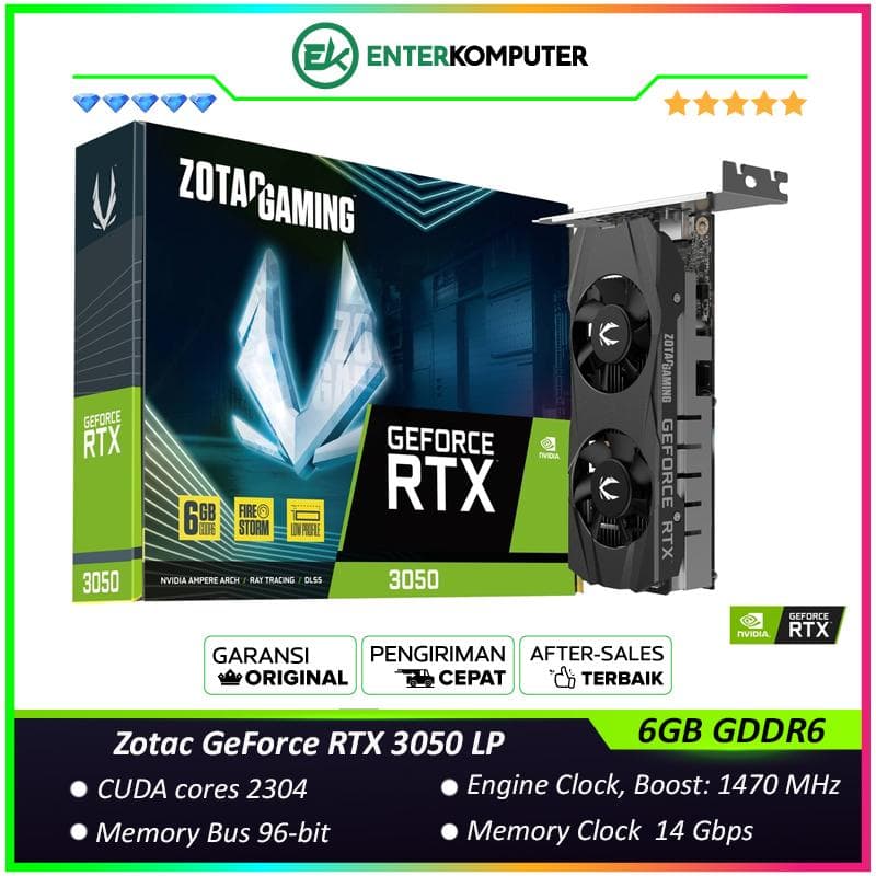 Zotac GeForce RTX 3050 6GB GDDR6 LP - Dual Fan - foto 1