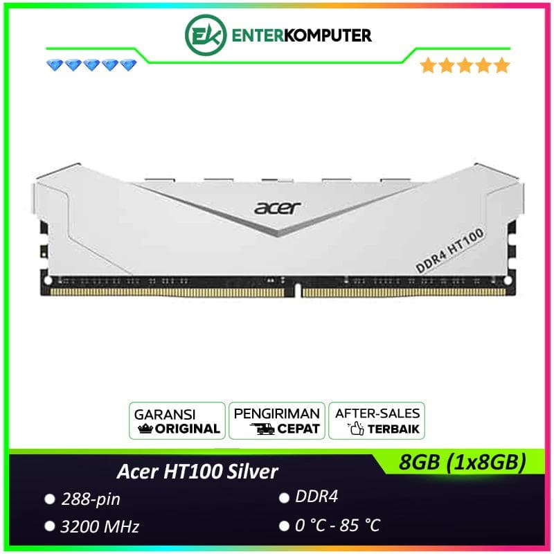 Acer HT100 Silver DDR4 PC25600 3200MHz 8GB (1x8GB) - foto 1