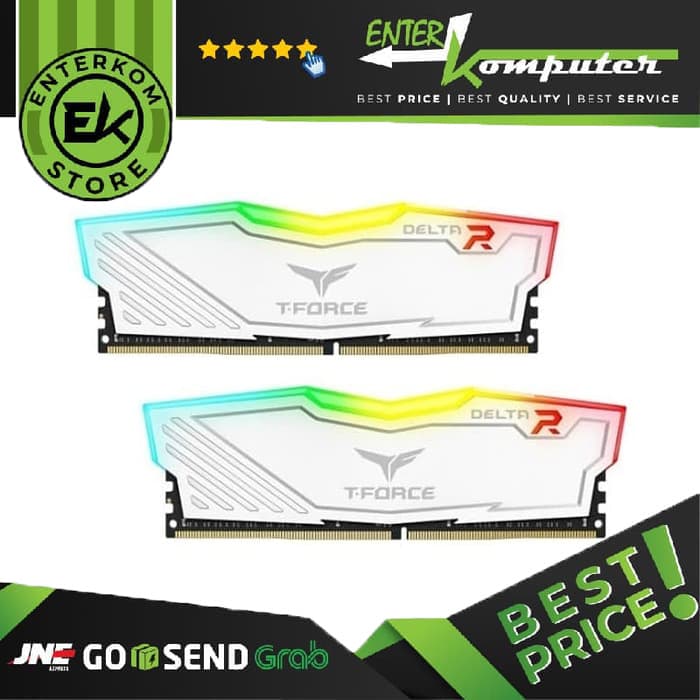 Team T-Force Delta RGB White DDR4 PC25600 3200MHz 16GB (2x8GB) 16-18-18-38 - TF4D416G3200HC16CDC01 - foto 1