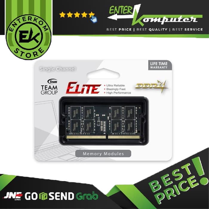 Team Elite SO-DIMM DDR4 PC25600 3200MHz 8GB (1x8GB) 22-22-22-52 - TED48G3200C22-S01 - foto 1