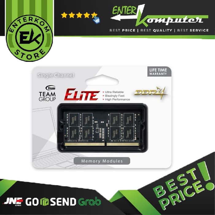 Team Elite SO-DIMM DDR4 PC19200 2400MHz 4GB (1x4GB) 16-16-16-39 - TED44G2400C16-S01 - foto 1