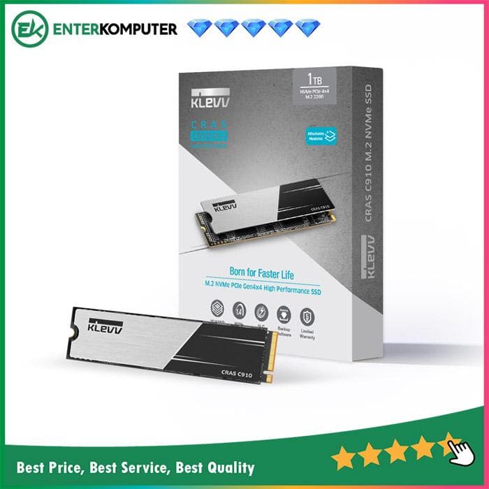 KLEVV SSD CRAS C910 1TB M.2 2280 NVMe PCle Gen4 x4 - K01TBM2SP0-C91 - R5000MB/s W4800MB/s - foto 1
