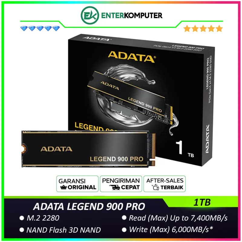 ADATA LEGEND 900 PRO 1TB NVME PCIe Gen4x4 - R 7400MB/S W 6000MB/S - SLEG-900P-1TCS - foto 1