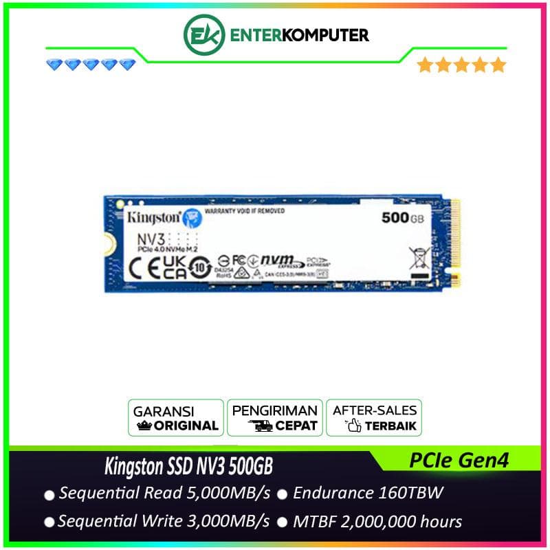 Kingston SSD NV3 500GB M.2 NVMe PCIe Gen 4.0 x4 - foto 1