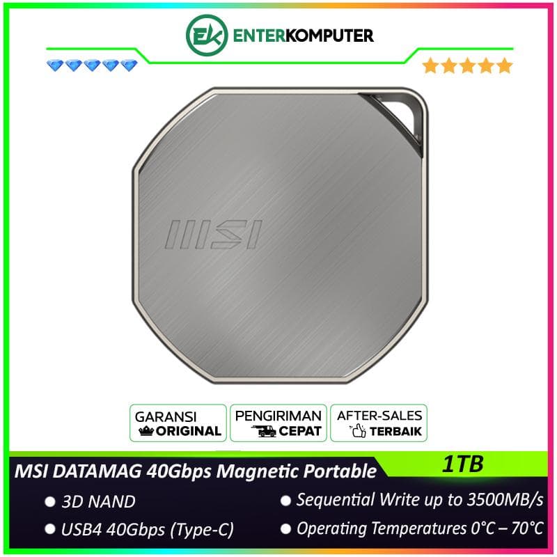 MSI DATAMAG 40Gbps 1TB Magnetic Portable SSD USB4 - foto 1