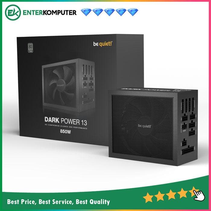 be quiet! DARK POWER 13 850W - Fully Modular - ATX 3.0 PCIe 5.0 - 80+ Titanium Certified - 10 Years Warranty - Number 1 PSU in Germany - foto 1
