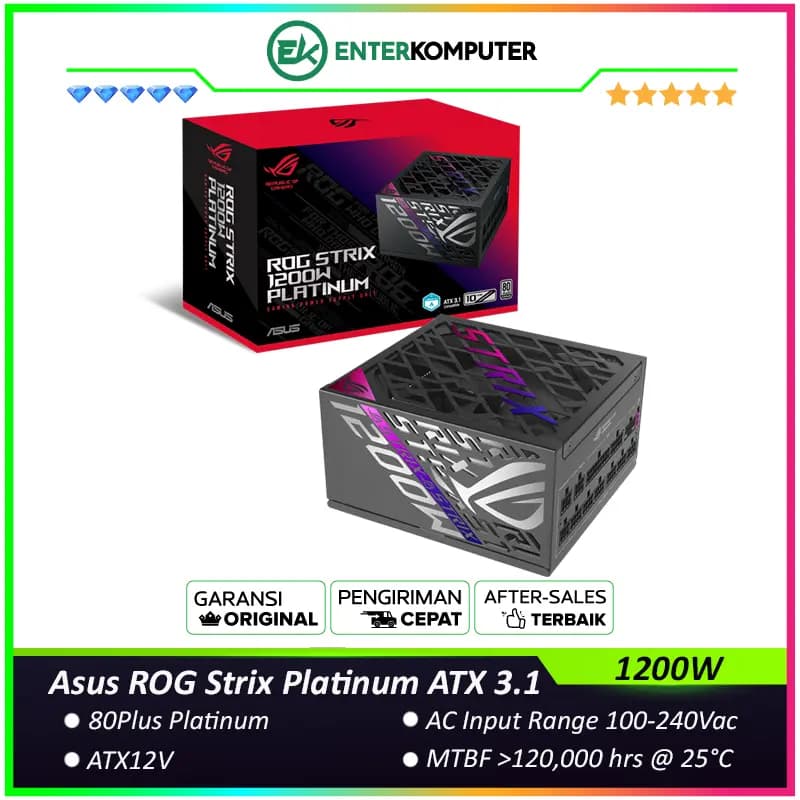 Asus ROG Strix 1200W Platinum ATX 3.1 80PLUS Platinum Fully Modular - foto 1